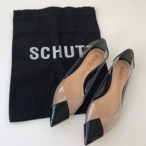Schutz PVC pointed toe flats